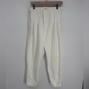 Free People Ivory Paperbag Waist Jogger Pants Size S